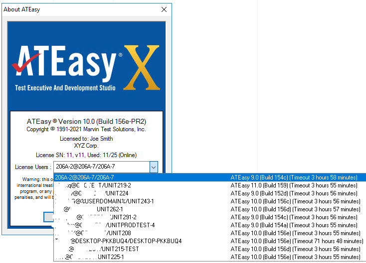 ATEasy License Server - Users and Licenses